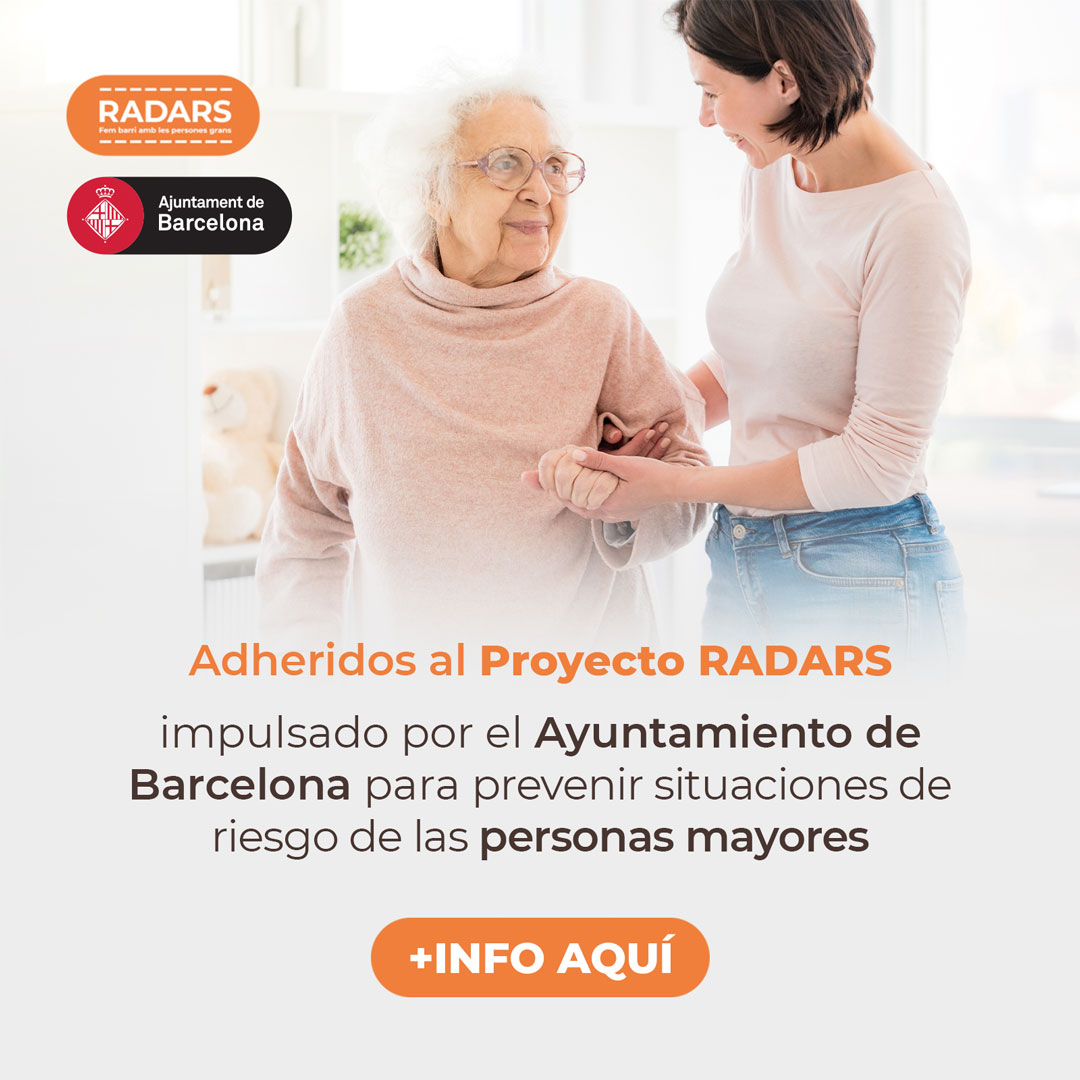 Adheridos al Proyecto Radars, impulsado por el Ayuntamiento de Barcelona para prevenir situaciones de riesgo de las personas mayores.